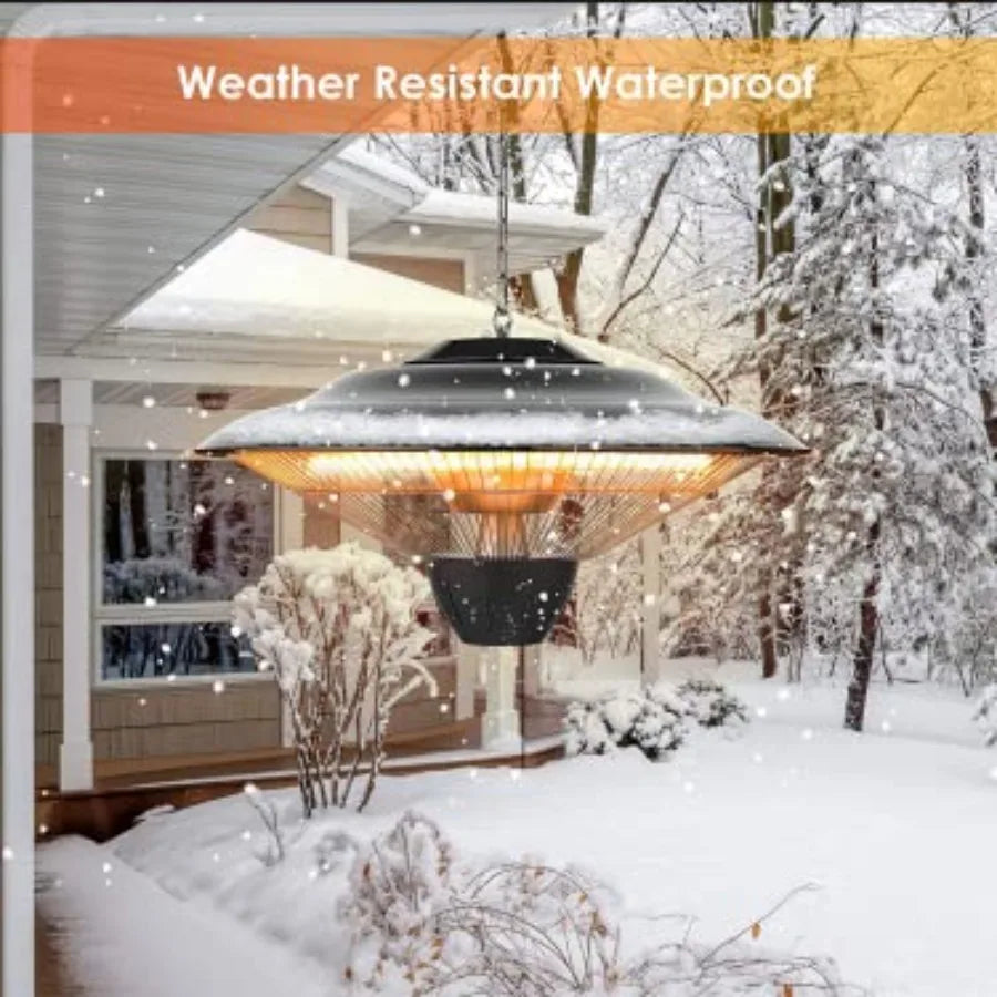 Hanging Patio Heater 1500W Electric Hanging Patio Heater for Outdoors/Indoors 3s Fast Heating Quiet IP34 Waterproof Tip-Over Sh