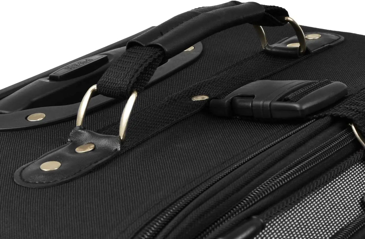 Lightweight Expandable Rolling Luggage Set, Black, 4-Piece with Smooth Wheels