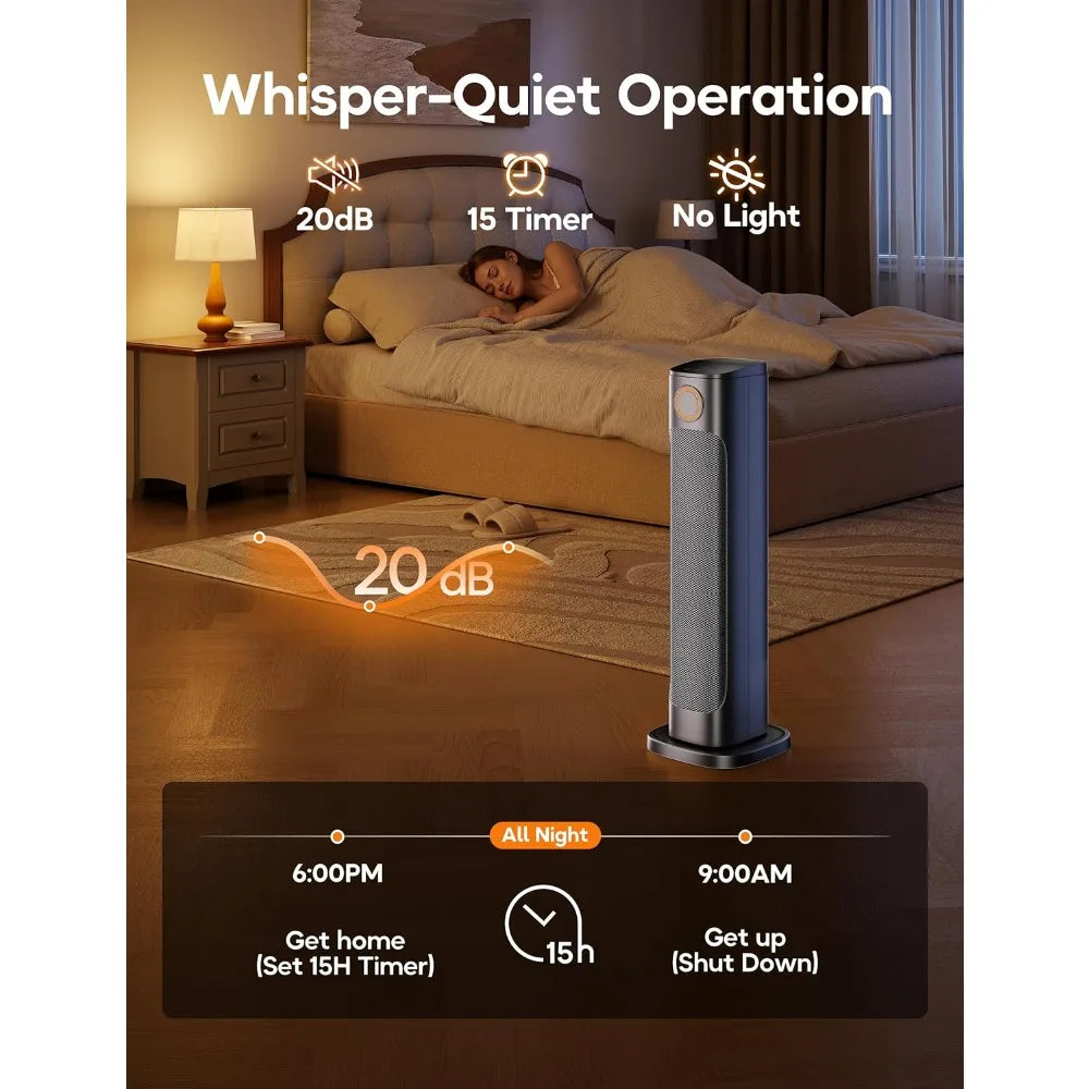 Portable Electric Heater Fan Combo with Remote, 3 Heat Levels, Oscillation for Indoor Outdoor Use