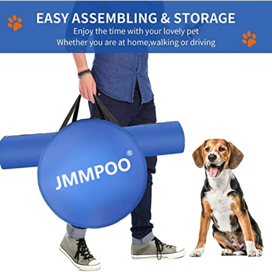 Dog Agility Training Equipment 60-Piece Dog Obstacle Course Training Starter Kit Pet Outdoor Game with Tunnel Agility Hurdle We