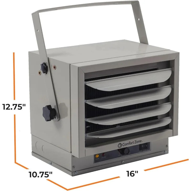 Comfort Zone Hard-Wired Ceiling Mount Garage Electric Space Heater, Fan-Forced, 5,000 watt, 240 volt, Overheat Protection, CZ220