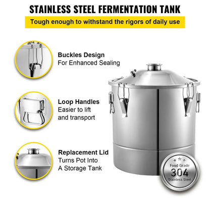 SucceBuy 20L-70L Alcohol Distiller Machine Beer Brewing Equipment DIY Wine Moonshine Apparatus Dispenser Kit Home Appliance