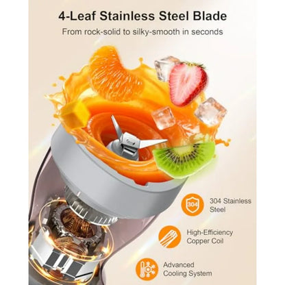 Personal Smoothie Blender 650W with Grinder Cup and 2 BPA-Free Portable Cups 20oz+14oz for Shakes Juices Smoothies Maker Pink