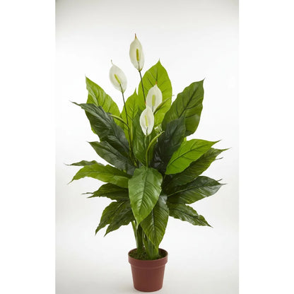 42 Inch Real Touch Artificial Peace Lily Silk Plant for Home Decor Indoor Greenery