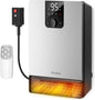 Wall Heater, 1500W Electric Space Heater, Adjustable Thermostat, 3 Modes, 24H Timer, Easy Mount, White
