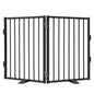 Full Metal Freestanding Dog Gate,Indoor Pet Gate with Floor Protect Support Feet, 40x32Inches Foldable Dog Fence for Stairs, Hal