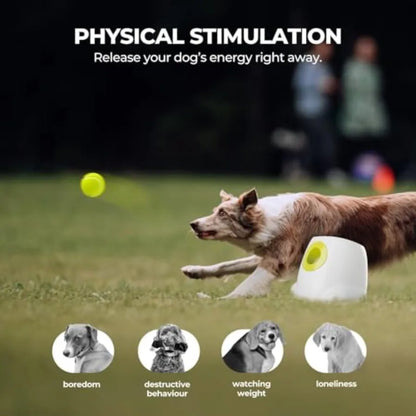 Automatic Dog Ball Launcher Interactive Fetch Toy for Medium to Large Dogs Rechargeable Pet Ball Thrower Machine for Outdoor Pl