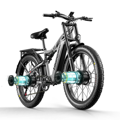Shengmilo S600 Electric Bike Dual Motor2000W  48V17.5AH Battery 26 Inch e bike Fat tire Ebike Men's Mountain Electric Bicycle