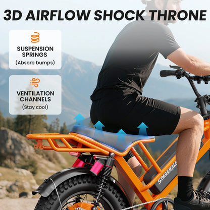 Spacewalk 750W M7 Electric Bike for Adults,24.9MPH 70 Miles,48V 15.6Ah Electric Dirt Bike,20" Fat Tire,7-Speed All Terrain EBike