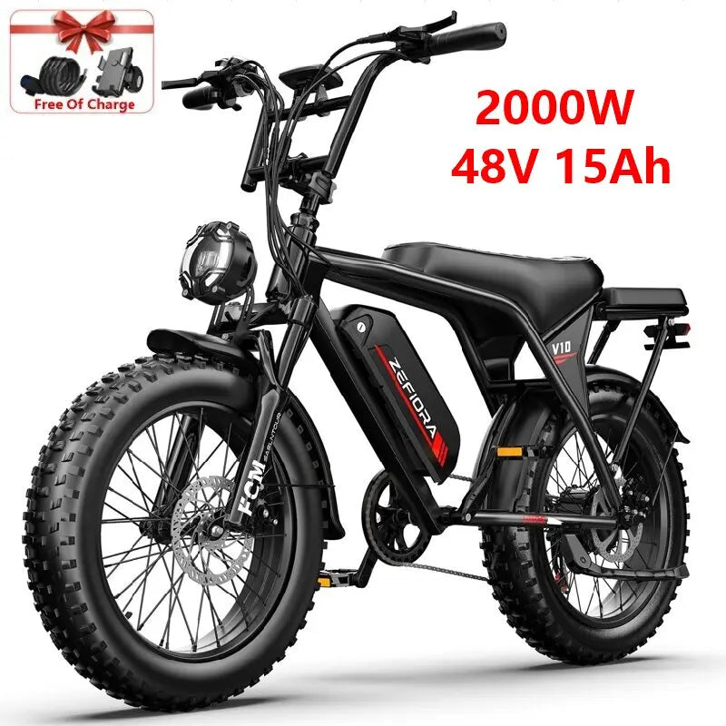 New Arrival Dirt Bike Electric,48v 2000w Electric Bicycle,capable Of Climbing 45° Slopes,all Terrain Electric Bike For Adults
