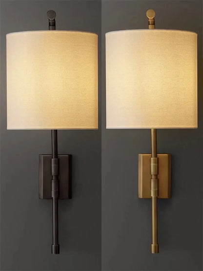 American-style All-copper Luxury Retro Wall Lamp Simple Bedroom Bedside Living Room Dining Room Study Hotel Model Room Lighting
