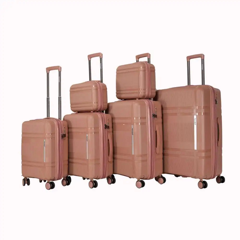 6-Piece Expandable Hardshell Luggage Set Lightweight Unisex with Rotating Wheels Password Lock Carry on Travel Suitcase