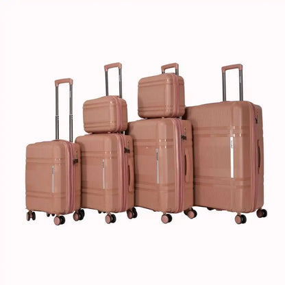 6-Piece Expandable Hardshell Luggage Set Lightweight Unisex with Rotating Wheels Password Lock Carry on Travel Suitcase