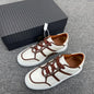2025 New Z-style Full Grain Leather Men's Shoes Color Block Low Top Lace Up Comfort Casual Sports Board Sneakers