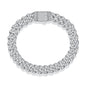 JIU ZUAN S925 Silver Moissanite Light Of Faith LuxuriousBracelet For Men And Women, Cuban Chain,For Engagement, Anniversary,