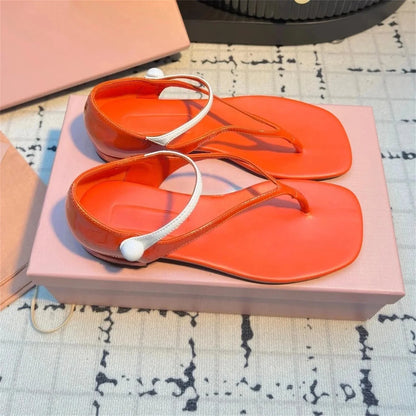 2025 Newest Summer Desinger Tpu Square-toe Flat Heel Slingback Woman Sandals Mix Colors Boat Shoes Slip-Ons Zapatos De Mujer