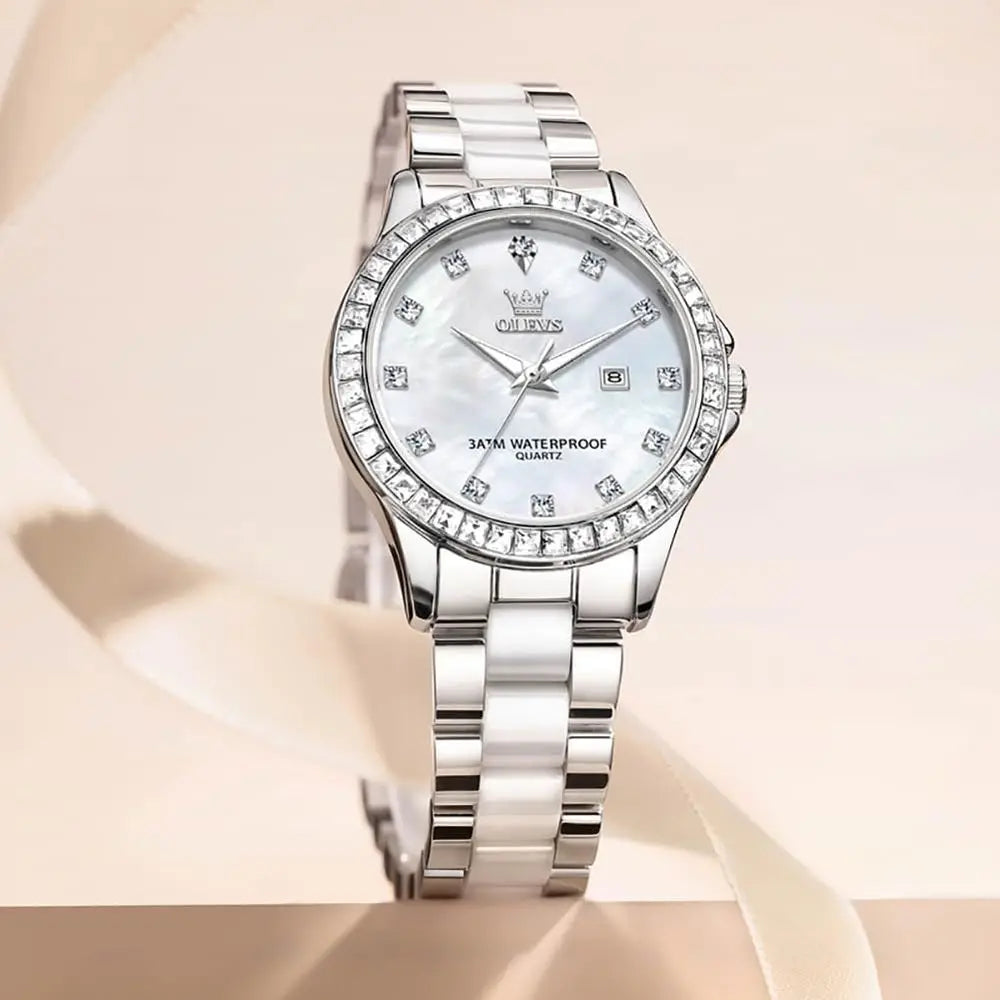 OLEVS Women Diamond Watch Elegant Luxury DrWatch Women's Rose Gold Ceic Crystal Wristwatch