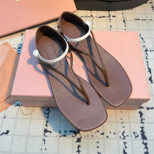 2025 Newest Summer Desinger Tpu Square-toe Flat Heel Slingback Woman Sandals Mix Colors Boat Shoes Slip-Ons Zapatos De Mujer