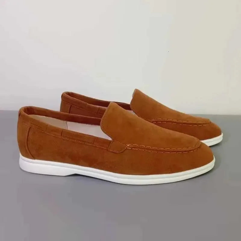Classic Brand Suede Leather Loafers Men Casual Shoes Luxury Mens Breathable Slip on Driving Shoes Moccasins W251205