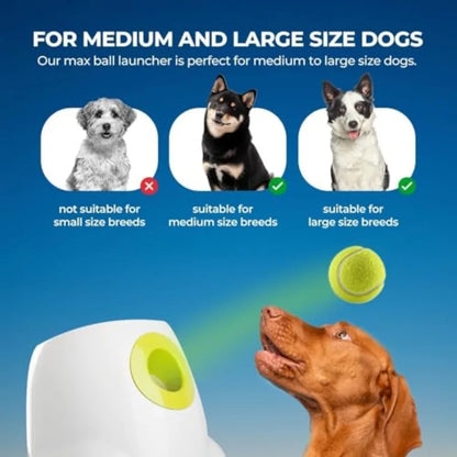 Automatic Dog Ball Launcher Interactive Fetch Toy for Medium to Large Dogs Rechargeable Pet Ball Thrower Machine for Outdoor Pl