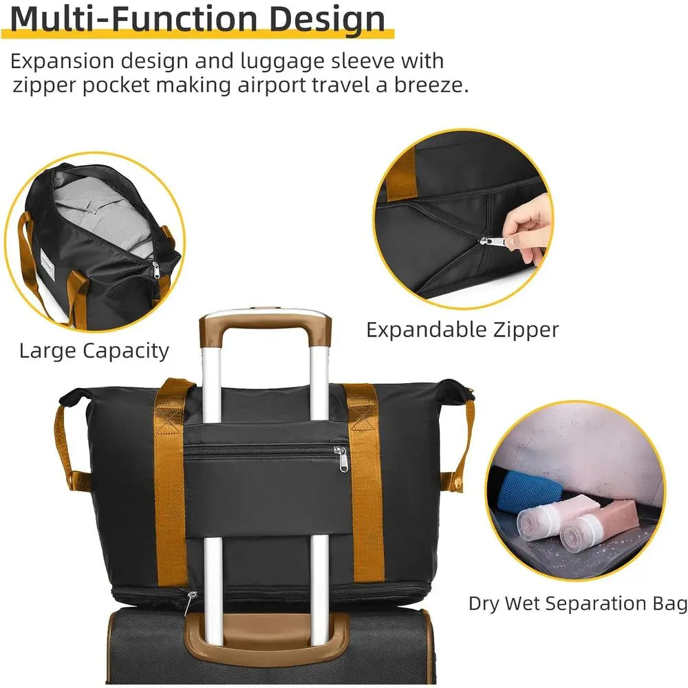 5-Piece Expandable Suitcase Set with Spinner Wheels, TSA Lock, Lightweight Hard Shell, Rolling Luggage for Men & Women, Black &