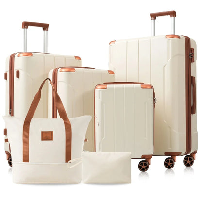 Lightweight Expandable 6 Piece Hardshell Luggage Set Dual Spinner Wheels TSA Lock Suitcase Travel Luggage for Men Women