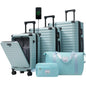 Front Opening Expandable Hardside 5 Piece Luggage Set with USB Port TSA Lock Cup Holder Spinner Wheels Duffel Bag Toiletry Bag
