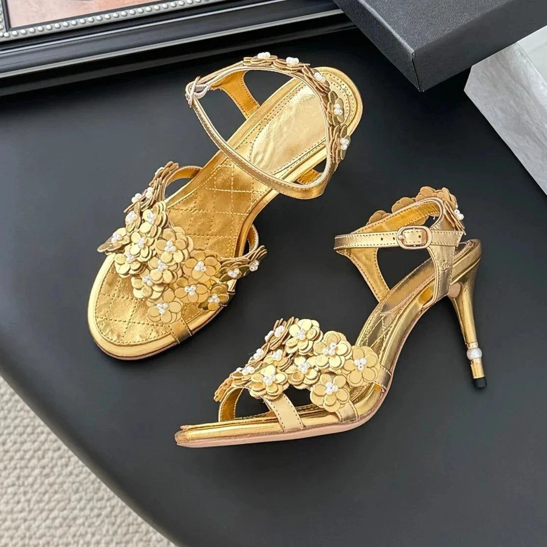 2025 Newest Summer Handmade Genuine Leather Open-Toe Super High Heel Buckle-Strap Woman Sandals Stiletto Ladies Wedding Pumps