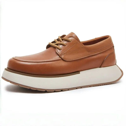 2026 Men's Horse Leather Board Shoes Genuine Leather Breathable Casual Business Sneakers Soft Sole White Trendy Spring Summer