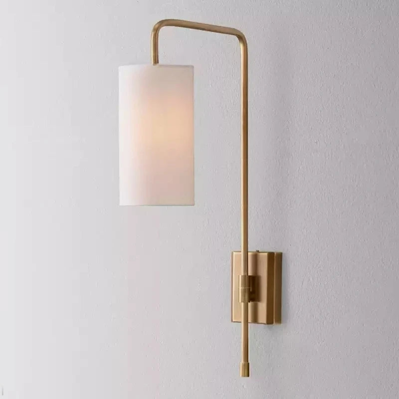 American-style All-copper Luxury Retro Wall Lamp Simple Bedroom Bedside Living Room Dining Room Study Hotel Model Room Lighting