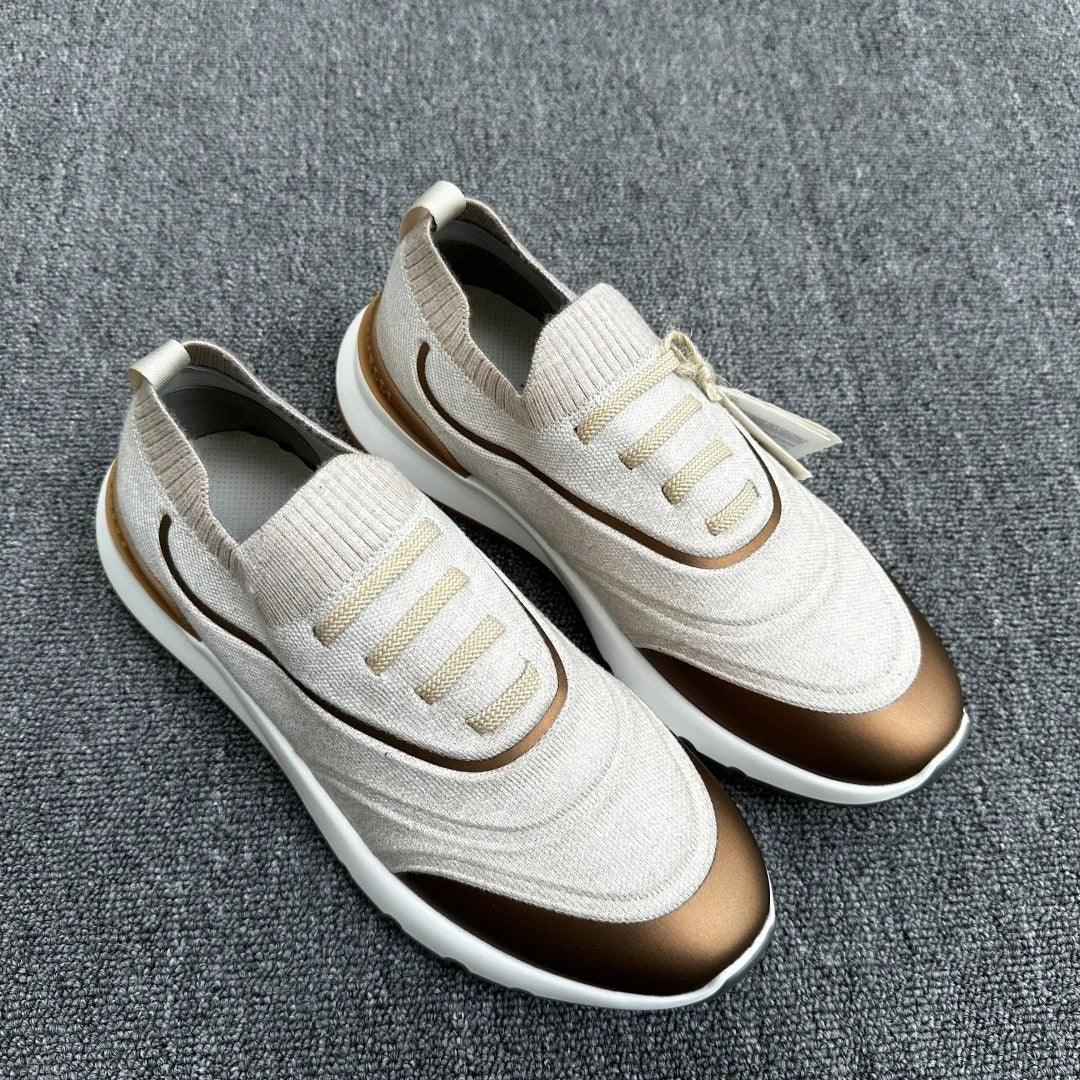 2025 New B-style Driving Men ShoesBreathable Comfort Round Toe Color Block Versatile Casual Sneakers Lightweight