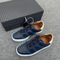 2025 New Z-style Full Grain Leather Men's Shoes Color Block Low Top Lace Up Comfort Casual Sports Board Sneakers