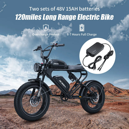 MEELOD DK300pro adult E-bike 1200W 48V 30Ah battery commute Electric Bike,20-inch Fat Tire E-Mountain bike