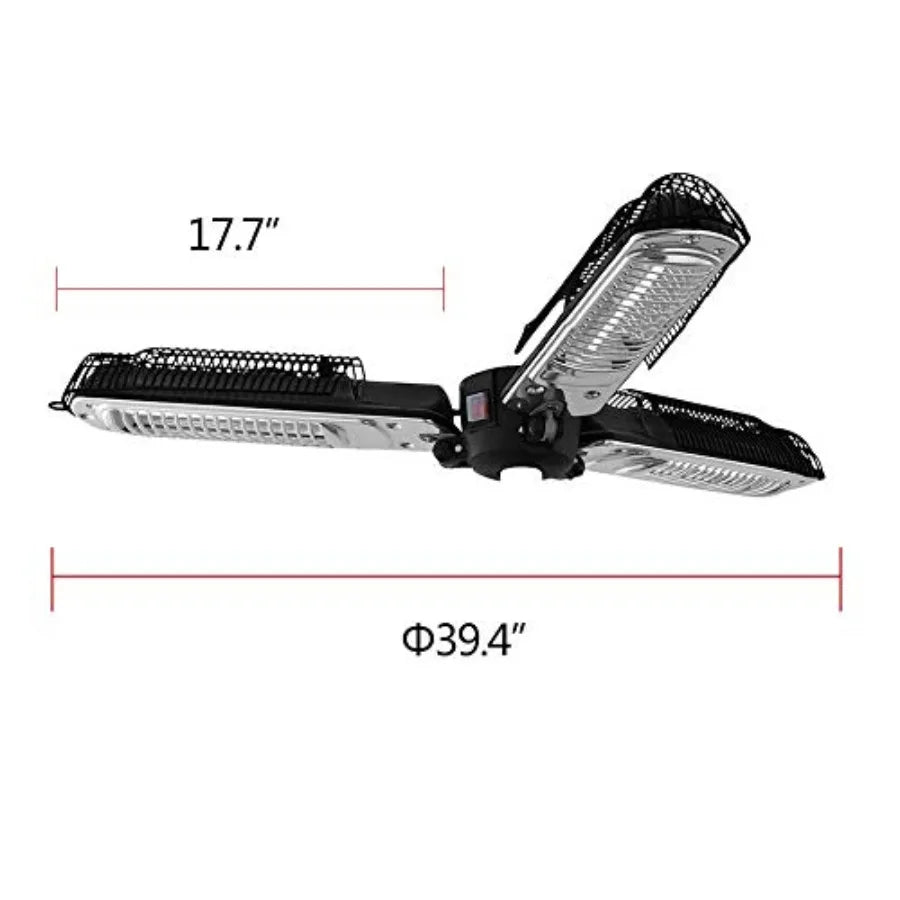 Electric Parasol Patio Heater Folding Electric Outdoor Umbrella Space Heater with 3 Infrared Heating Lamps for Pergola