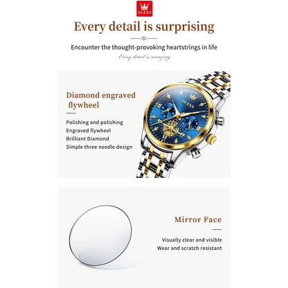 OLEVS Women Watch Multiunctional Two Tone Watch ashion BusinAng Quartz Ladies Watch StainlSteel Waterproo Diamond Watch or Women