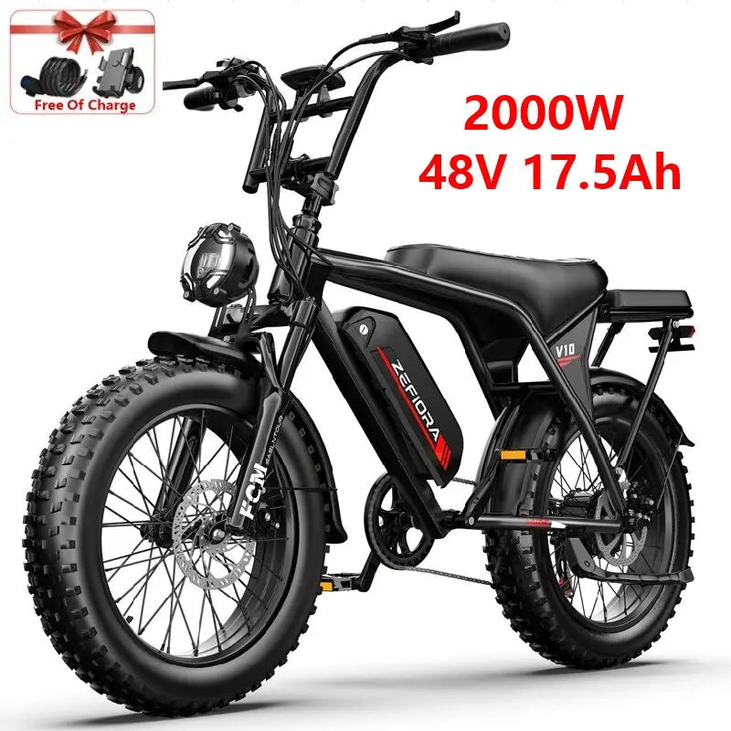 New Arrival Dirt Bike Electric,48v 2000w Electric Bicycle,capable Of Climbing 45° Slopes,all Terrain Electric Bike For Adults