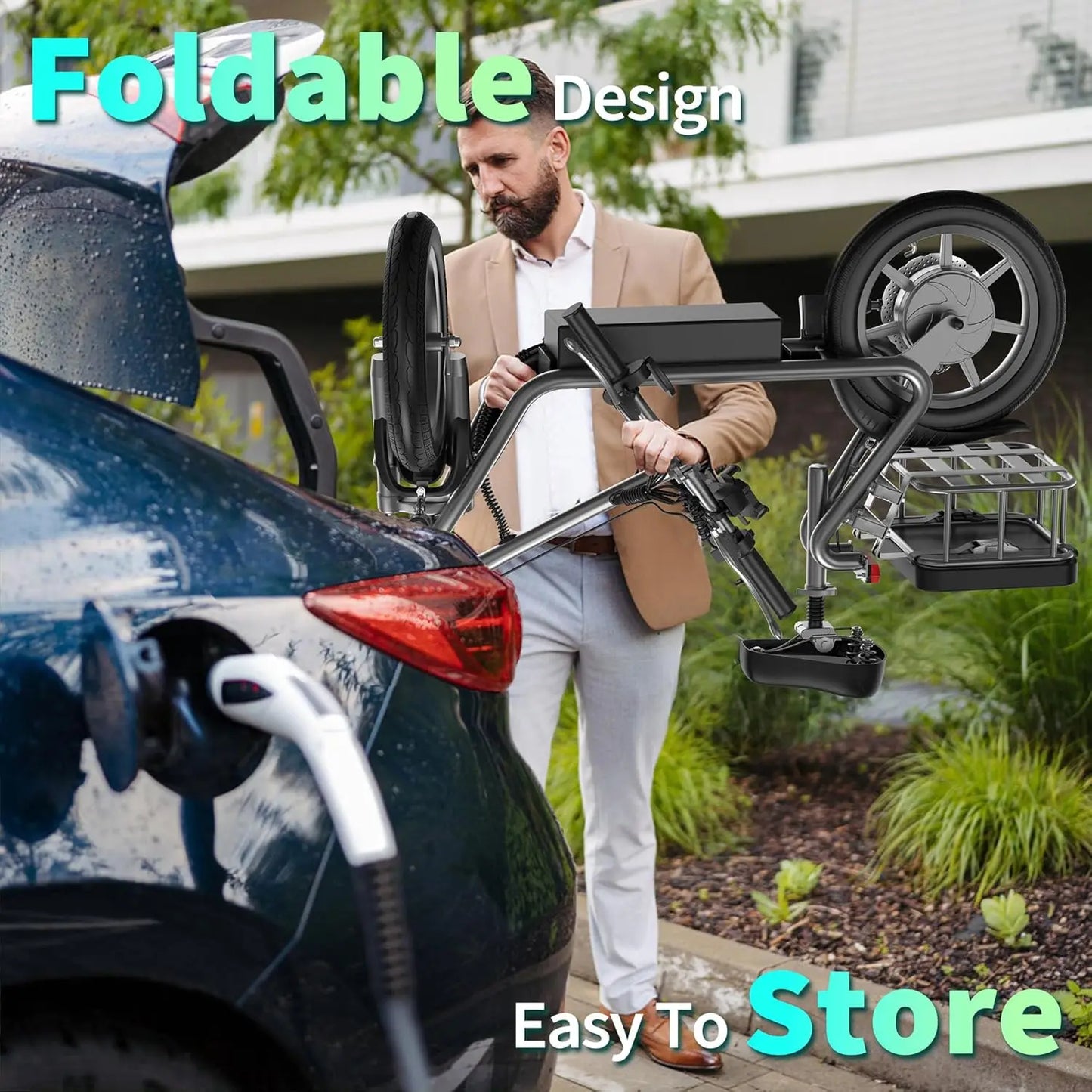 Electric Scooter for Adults, 14" Tires, 22Mph Max Speed, 500W Motor, 28 Miles Max Range, Folding E-Scooter with Dual Suspension