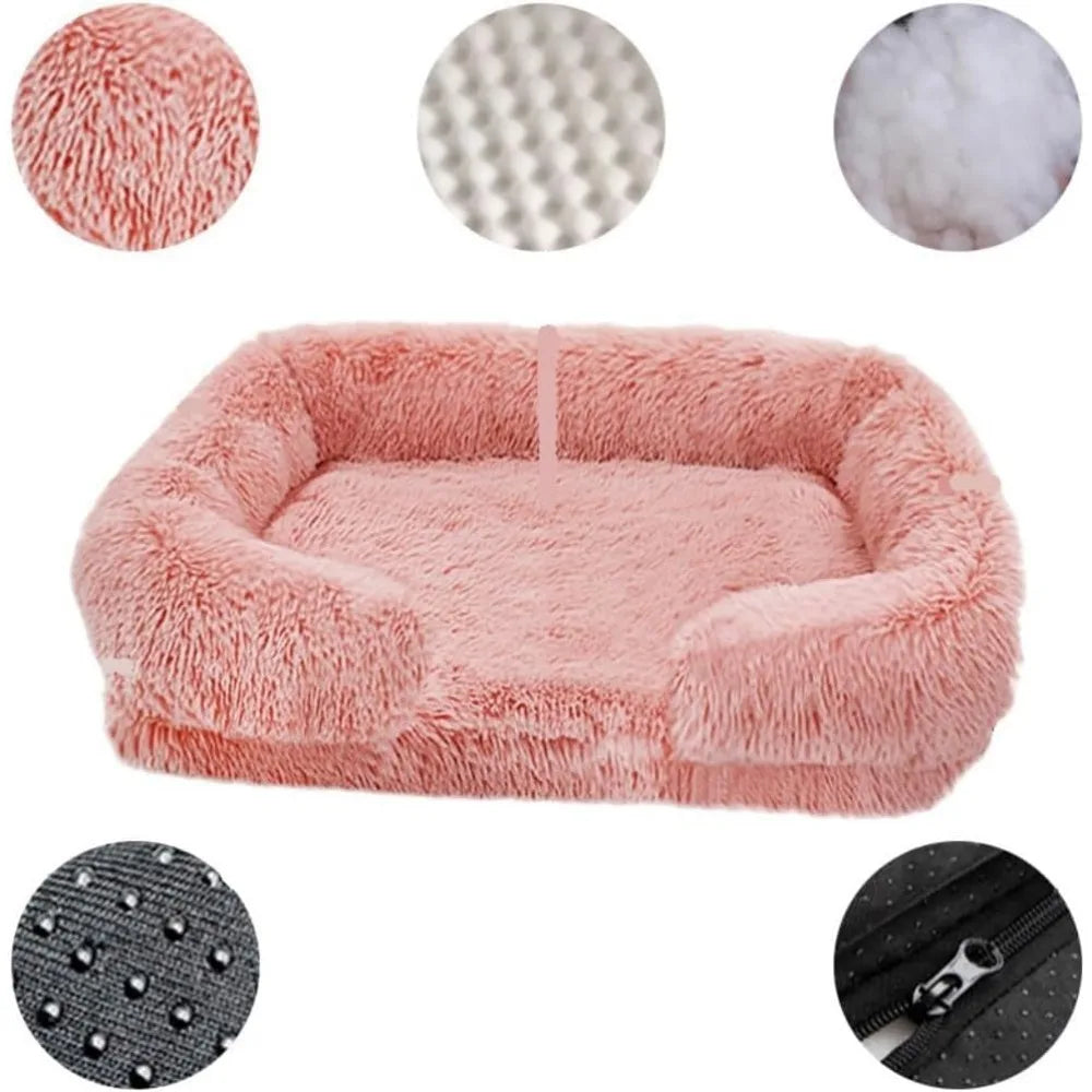Autumn Winter Warm Removable Cover Dog Sofa Bed Cat Pad Large Size Pet Bed for Comfortable Rest