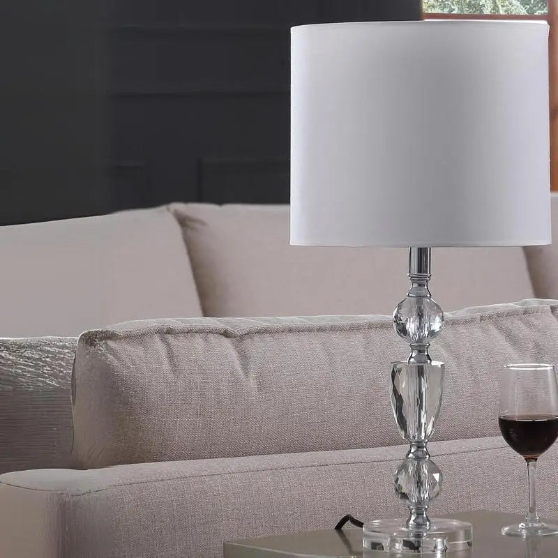 23.5" Cut Crystal Modern Table Lamp - Elegant Lighting Fixture for Home Décor, Stylish and Functional Design, Perfect for