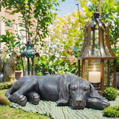 Statue Outdoor Decorations DogFigurine Sleeping Dog Sculptures Resin Sculpture for Patio Lawn Yard Porch Ornament Garden Gift 22