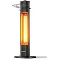 VAGKRI Outdoor Electric Patio Heater, 1500W 36" Infrared Heater with 2 Heat Tube, 3 Levels, Tip-Over&Overheat Protection, IPX5