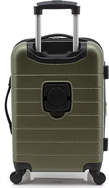 3-Piece Hardside Luggage Set with Expandable Design, 360° Spinner Wheels, and Convenient Features in Olive Green