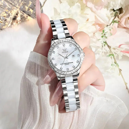 OLEVS Women Diamond Watch Elegant Luxury DrWatch Women's Rose Gold Ceic Crystal Wristwatch