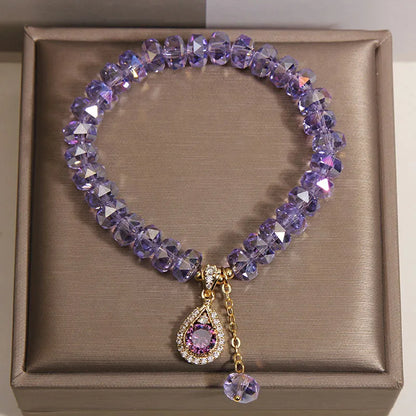 Purely Handmade - Lavender Amethyst Abacus Bead Bracelet Women's Light Luxury