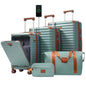 Front Opening Expandable Hardside 5 Piece Luggage Set with USB Port TSA Lock Cup Holder Spinner Wheels Duffel Bag Toiletry Bag
