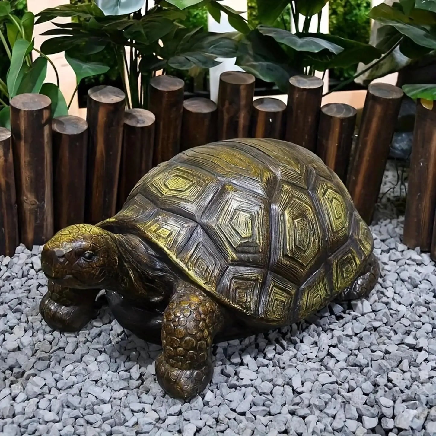 Resin Turtle Statue Large Outdoor Garden Sculpture Realistic Shell Ornament Decorative Figure for Garden Landscaping