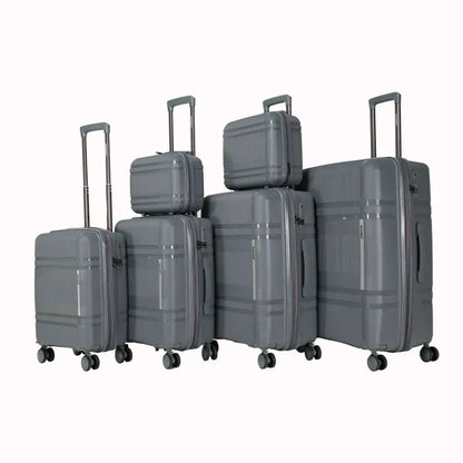 6-Piece Expandable Hardshell Luggage Set Lightweight Unisex with Rotating Wheels Password Lock Carry on Travel Suitcase