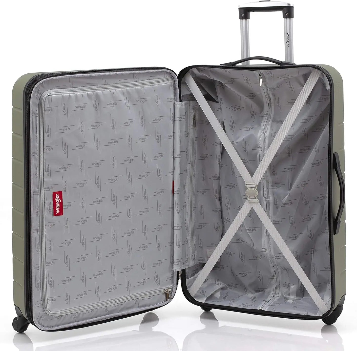3-Piece Hardside Luggage Set with Expandable Design, 360° Spinner Wheels, and Convenient Features in Olive Green