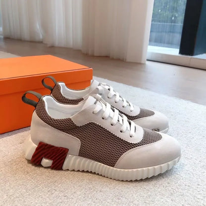 2024 New Colors Men Bouncing Sneaker Shoes Top Luxury Calfskin Suede Casual Sports Goatskin Light Sole Low Top Trainers Comfort