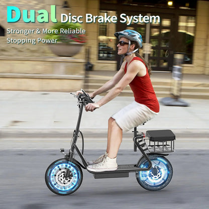 Electric Scooter for Adults, 14" Tires, 22Mph Max Speed, 500W Motor, 28 Miles Max Range, Folding E-Scooter with Dual Suspension
